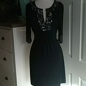 Pull over sequin stud embellished dress